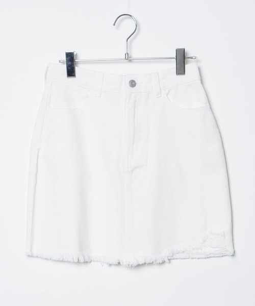 WEGO（ウィゴー）の「WEGO/ダメージミニスカート（デニムスカート・レディース・ホワイト/ライトインディゴブルー・SMALL/MEDIUM）」の19枚目の写真