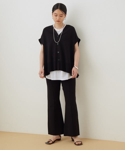 ADAM ET ROPE'（アダムエロペ）の「【セットアップ対応】クールUVニットパンツ（その他パンツ・レディース・ブラック/クリーム・FREE）」の4枚目の写真