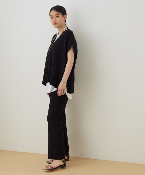 ADAM ET ROPE'（アダムエロペ）の「【セットアップ対応】クールUVニットパンツ（その他パンツ・レディース・ブラック/クリーム・FREE）」の5枚目の写真
