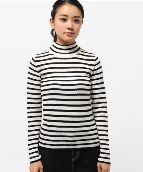 WEGO（ウィゴー）の「WEGO/ハイネックニット（ニット/セーター・レディース・オフホワイト/ホワイト系その他/ブラック/杢グレー/グリーン系その他/サックスブルー/ライトパープル/ライトイエロー・FREE）」の19枚目の写真