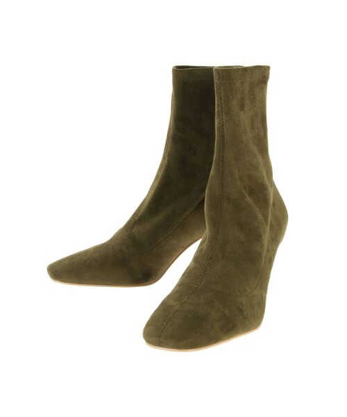 LAGUNAMOON(ラグナムーン)の「ストレッチフェイクスエードショートブーツ(ブーツ・レディース・ブラック/カーキ・SMALL/MEDIUM)」の12枚目の写真