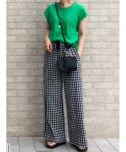 ISOOK（アイスー）の「Ginghamcheck wide pants / ギンガムチェックワイドパンツ（nana select）（その他パンツ・レディース・ブラック・FREE）」の9枚目の写真