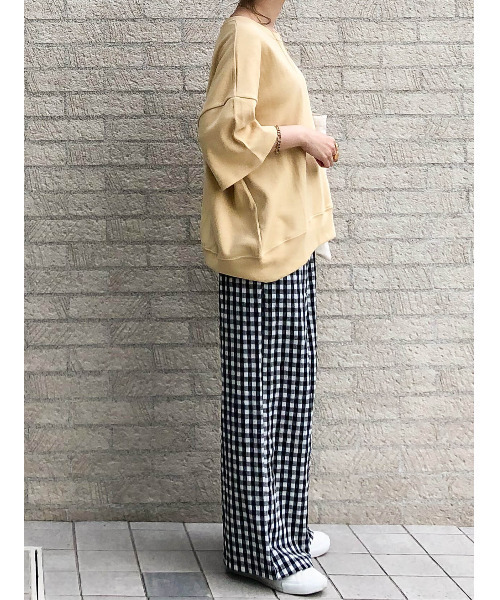 ISOOK（アイスー）の「Ginghamcheck wide pants / ギンガムチェック