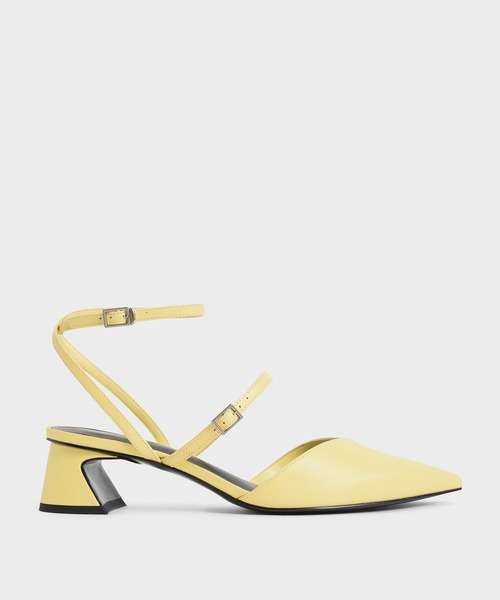 CHARLES & KEITH(チャールズ & キース)の「ダブルストラップパンプス / Double Strap Pumps(パンプス・レディース・ブラック/オフホワイト/イエロー・22.5cm/23cm/23.5cm/24.5cm/25cm/25.5cm)」の1枚目の写真