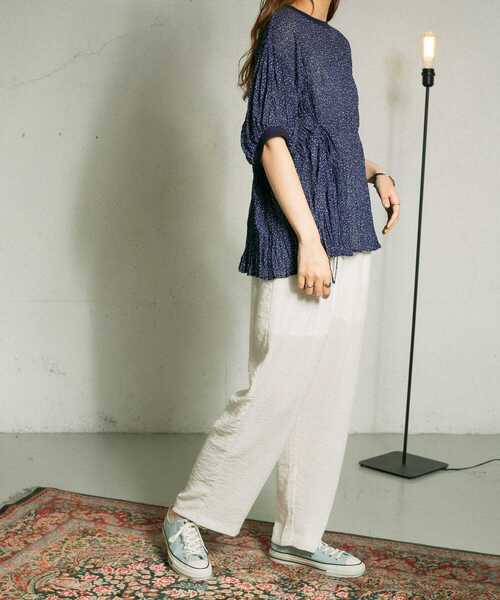 KBF（ケイビーエフ）の「楊柳イージータックパンツ（その他パンツ・レディース・オレンジ系その他/ブラック/オフホワイト・ONE）」の7枚目の写真