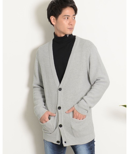 GOSTAR DE FUGA(ゴスタール ジフーガ)の「『GOSTAR DE FUGA』モールヤーンカーディガン(カーディガン/ボレロ・メンズ・ベージュ/ネイビー/グレー系その他・FREE)」の2枚目の写真