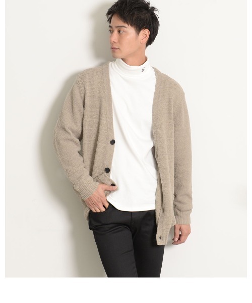 GOSTAR DE FUGA(ゴスタール ジフーガ)の「『GOSTAR DE FUGA』モールヤーンカーディガン(カーディガン/ボレロ・メンズ・ベージュ/ネイビー/グレー系その他・FREE)」の5枚目の写真