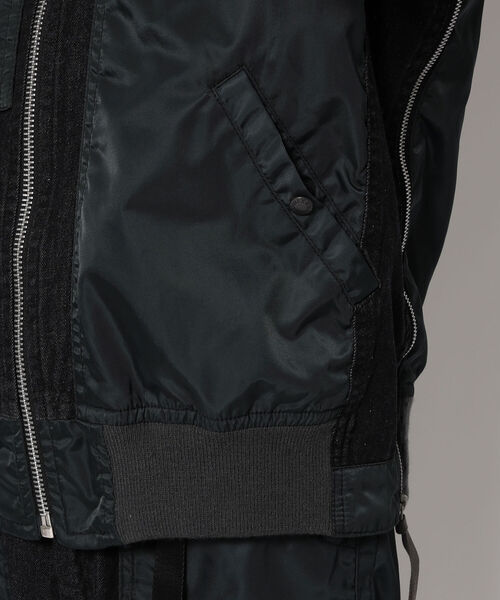 AVIREX（アヴィレックス）の「【TYPE BLUE/タイプブルー】コンビネーション MA-1 /  COMBINATION MA-1 / アヴィレックス / AVIREX（MA-1・メンズ・セージグリーン/ブラック・MEDIUM/LARGE/X-LARGE/XX-LARGE）」の9枚目の写真