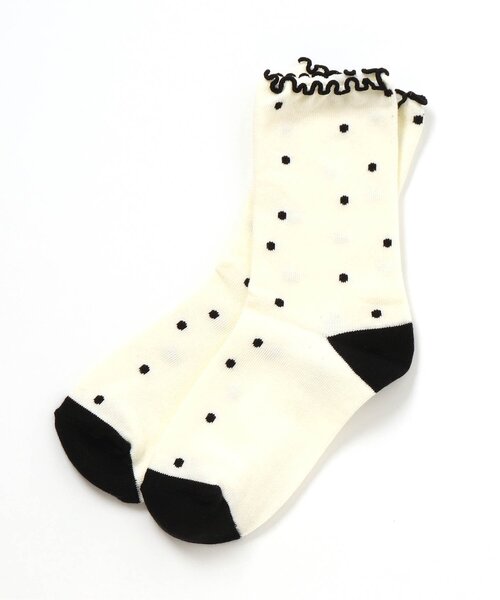 BREEZE（ブリーズ）の「チェック&ドットクルーソックス（ソックス/靴下・キッズ・ベージュ/グレー/アイボリー・15 /18/21）」の2枚目の写真