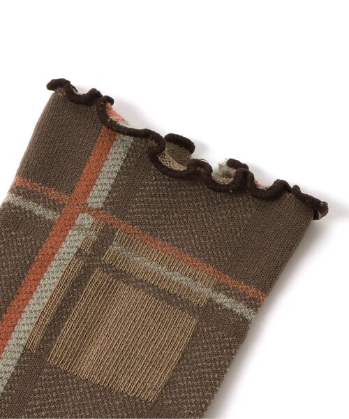 BREEZE（ブリーズ）の「チェック&ドットクルーソックス（ソックス/靴下・キッズ・ベージュ/グレー/アイボリー・15 /18/21）」の4枚目の写真