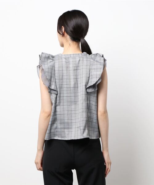flower（フラワー）の「チェックラッフルブラウス（シャツ/ブラウス・レディース・ブラウン/グレー・FREE）」の16枚目の写真