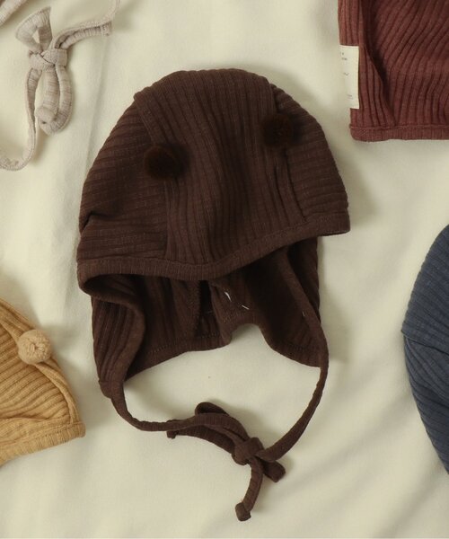 apres les cours（アプレレクール）の「リブボンネット（その他ベビー用品・キッズ・アイボリー/ブラウン/ブルー/ダークブラウン/イエロー・48）」の3枚目の写真