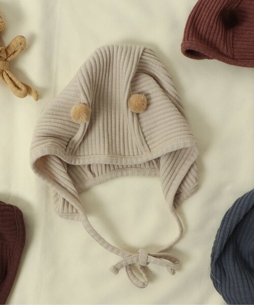 apres les cours（アプレレクール）の「リブボンネット（その他ベビー用品・キッズ・アイボリー/ブラウン/ブルー/ダークブラウン/イエロー・48）」の2枚目の写真