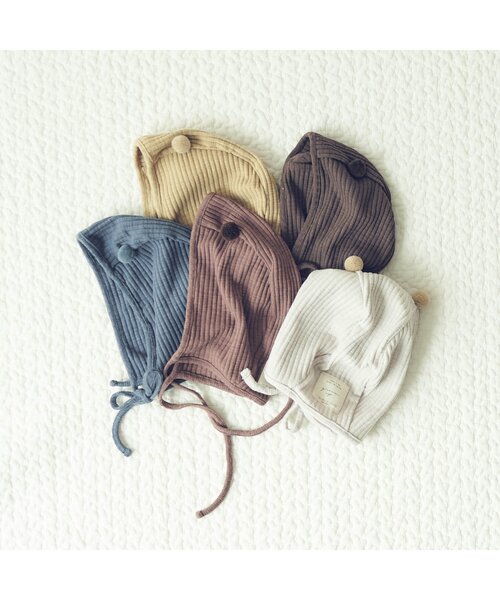 apres les cours（アプレレクール）の「リブボンネット（その他ベビー用品・キッズ・アイボリー/ブラウン/ブルー/ダークブラウン/イエロー・48）」の10枚目の写真