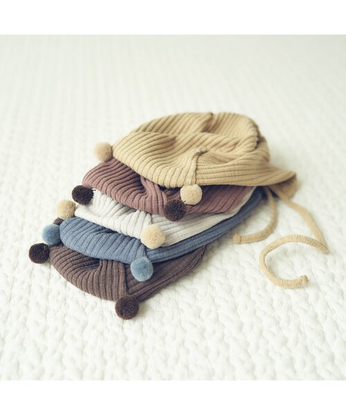 apres les cours（アプレレクール）の「リブボンネット（その他ベビー用品・キッズ・アイボリー/ブラウン/ブルー/ダークブラウン/イエロー・48）」の7枚目の写真