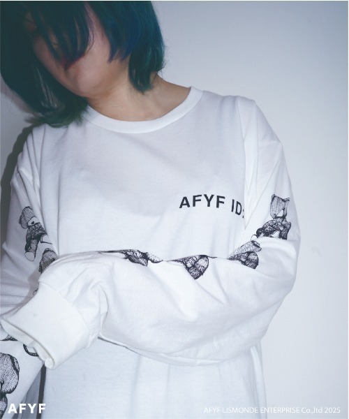 AFYF rovtski ロフトスキー 長袖　カットソー ダメージ加工 プリント rovtski｜ロフトスキーのTシャツ⁄カットソー（長袖）通販 - ZOZOTOWN