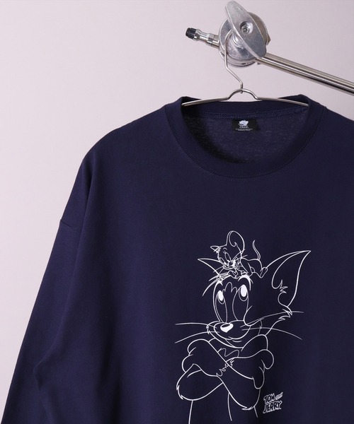 Tom&Jerry(トムアンドジェリー)の「【トムとジェリー】【ユニセックス】プリント 長袖 Tシャツ(DV)(Tシャツ/カットソー・メンズ・ブラック/ネイビー/オフホワイト/ミント/モカ/杢グレー・MEDIUM/LARGE/X-LARGE)」の6枚目の写真