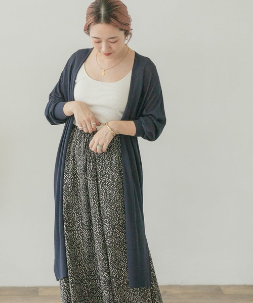 ITEMS URBANRESEARCH（アイテムズ アーバンリサーチ）の「ロングニットカーディガン（カーディガン/ボレロ・レディース・ネイビー/ブラウン/カーキ/ベージュ・FREE）」の4枚目の写真