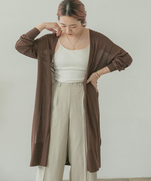 ITEMS URBANRESEARCH（アイテムズ アーバンリサーチ）の「ロングニットカーディガン（カーディガン/ボレロ・レディース・ネイビー/ブラウン/カーキ/ベージュ・FREE）」の5枚目の写真