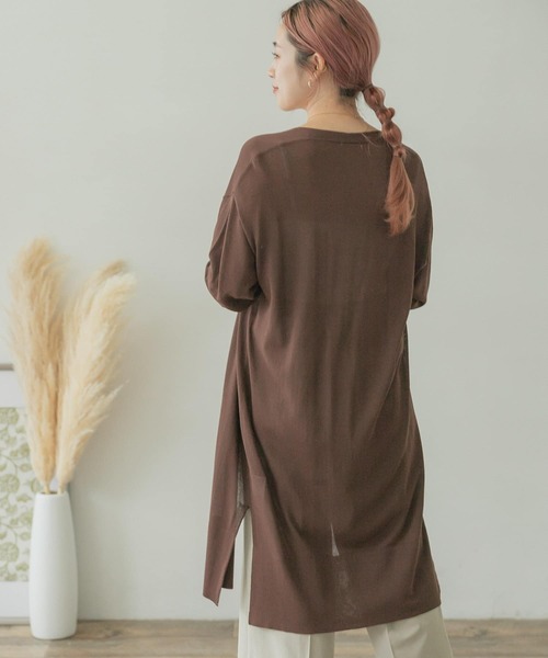 ITEMS URBANRESEARCH（アイテムズ アーバンリサーチ）の「ロングニットカーディガン（カーディガン/ボレロ・レディース・ネイビー/ブラウン/カーキ/ベージュ・FREE）」の7枚目の写真