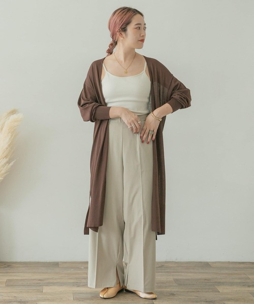 ITEMS URBANRESEARCH（アイテムズ アーバンリサーチ）の「ロングニットカーディガン（カーディガン/ボレロ・レディース・ネイビー/ブラウン/カーキ/ベージュ・FREE）」の8枚目の写真