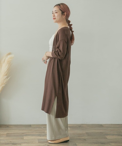 ITEMS URBANRESEARCH（アイテムズ アーバンリサーチ）の「ロングニットカーディガン（カーディガン/ボレロ・レディース・ネイビー/ブラウン/カーキ/ベージュ・FREE）」の9枚目の写真