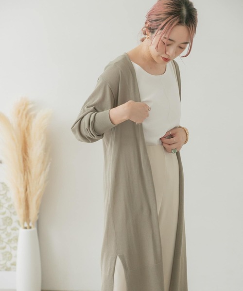 ITEMS URBANRESEARCH（アイテムズ アーバンリサーチ）の「ロングニットカーディガン（カーディガン/ボレロ・レディース・ネイビー/ブラウン/カーキ/ベージュ・FREE）」の17枚目の写真