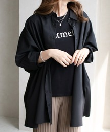 Social GIRL | ボリュームスリーブオーバーサイズシャツ 無地/ストライプ(シャツ/ブラウス)