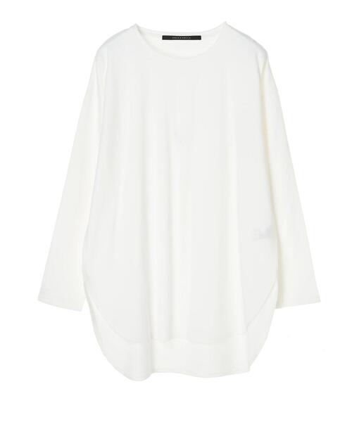 YECCA VECCA（イェッカヴェッカ）の「・ラウンドヘム長袖カットソー＊（Tシャツ/カットソー・レディース・オフホワイト/チャコールグレー/ベージュ・FREE）」の15枚目の写真