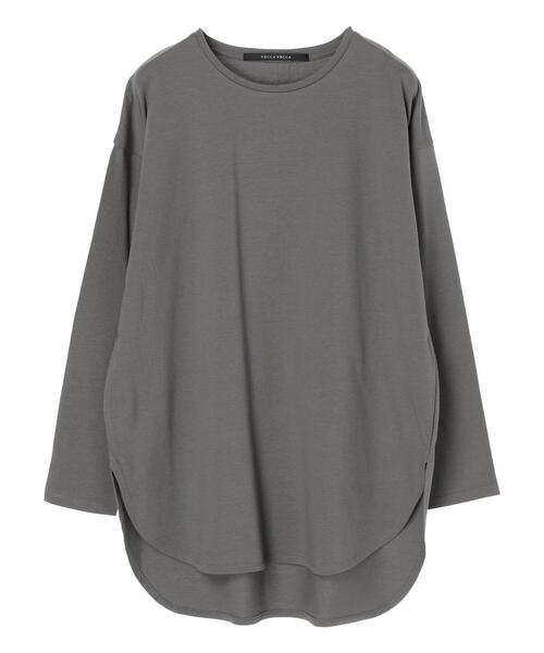 YECCA VECCA（イェッカヴェッカ）の「・ラウンドヘム長袖カットソー＊（Tシャツ/カットソー・レディース・オフホワイト/チャコールグレー/ベージュ・FREE）」の14枚目の写真