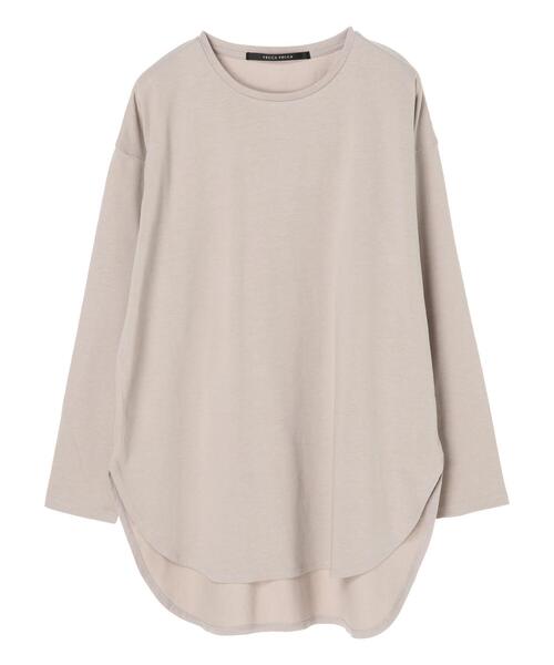 YECCA VECCA（イェッカヴェッカ）の「・ラウンドヘム長袖カットソー＊（Tシャツ/カットソー・レディース・オフホワイト/チャコールグレー/ベージュ・FREE）」の13枚目の写真