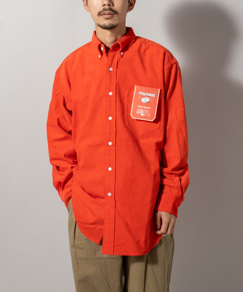 FREDY MAC（フレディーマック）の「【FREDYMAC "SUNDAY TOOLS WEAR"】ペンシルコール オーバーシャツ（シャツ/ブラウス・メンズ・ダークグリーン/パープル/オレンジ/キナリ・MEDIUM/LARGE）」の4枚目の写真