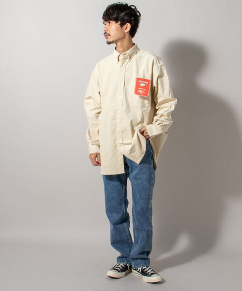 FREDY MAC（フレディーマック）の「【FREDYMAC "SUNDAY TOOLS WEAR"】ペンシルコール オーバーシャツ（シャツ/ブラウス・メンズ・ダークグリーン/パープル/オレンジ/キナリ・MEDIUM/LARGE）」の8枚目の写真