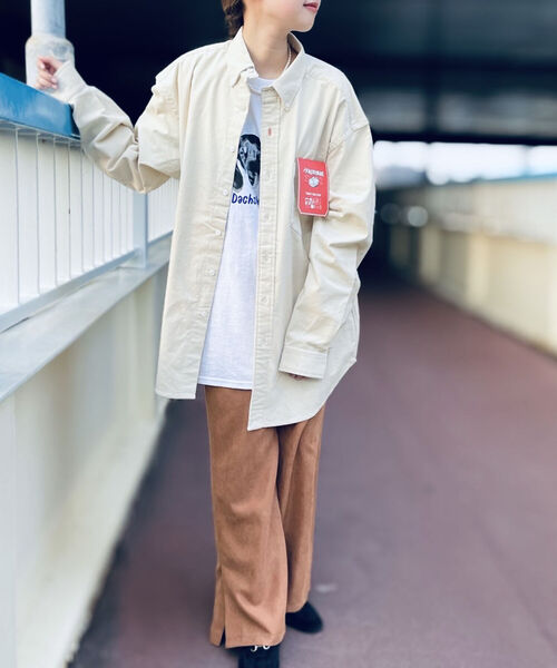 FREDY MAC（フレディーマック）の「【FREDYMAC "SUNDAY TOOLS WEAR"】ペンシルコール オーバーシャツ（シャツ/ブラウス・メンズ・ダークグリーン/パープル/オレンジ/キナリ・MEDIUM/LARGE）」の5枚目の写真