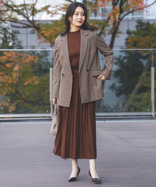 BEAMS HEART（ビームスハート）の「BEAMS HEART / ロングスリーブ リブニット セットアップ（ワンピース・レディース・ブラウン/グレー/オリーブ/ブラウン系その他4/ホワイト系その他5・SMALL/MEDIUM）」の16枚目の写真