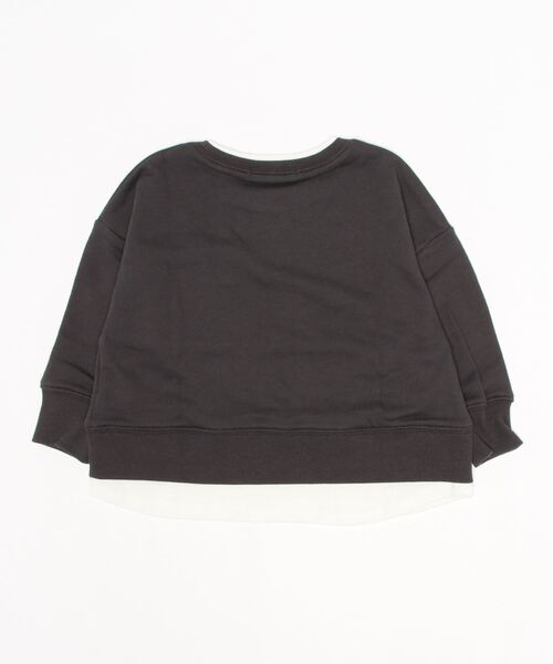 ikka(イッカ)の「【キッズ】【速乾】裾レイヤービッグトレーナー(100~160cm)(スウェット・キッズ・ダークグレー/ライトベージュ・100/110/120/130/140/150/160)」の4枚目の写真