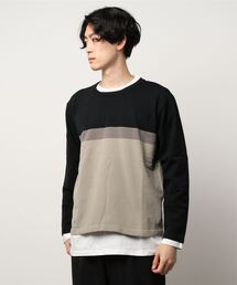 m.f.editorial（エムエフエディトリアル）の「＊エムエフエディトリアルメンズ/m.f.editorial：MEN ふわもちボーダー リアルレイヤード クルーニット（ニット/セーター・メンズ）」
