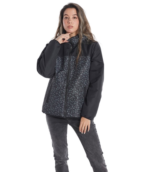 ROXY（ロキシー）の「RANDOM FLOWER/ロキシーリバーシブルモコモコボアジャケット（ブルゾン・レディース・ブラック/ナチュラル・SMALL/MEDIUM/LARGE/X-LARGE）」の5枚目の写真