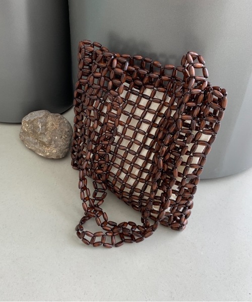 Didot.showroom（ディドット ショールーム）の「wood beads square bag（トートバッグ・レディース・アイボリー・FREE）」の8枚目の写真