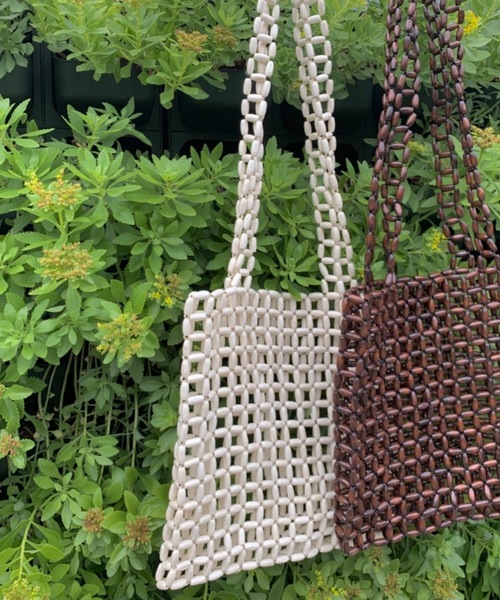 Didot.showroom（ディドット ショールーム）の「wood beads square bag（トートバッグ・レディース・アイボリー・FREE）」の21枚目の写真