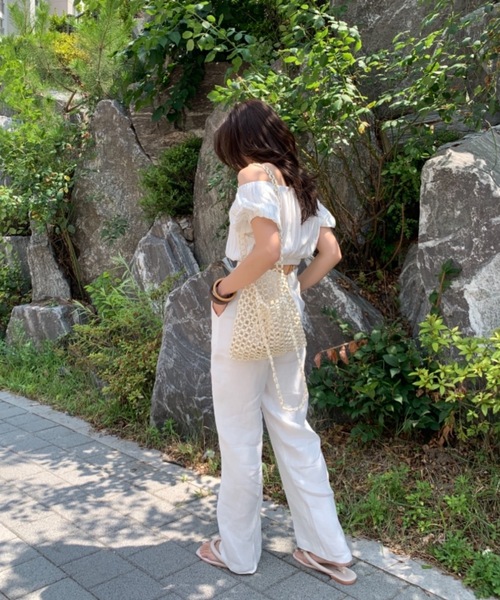 Didot.showroom（ディドット ショールーム）の「wood beads square bag（トートバッグ・レディース・アイボリー・FREE）」の19枚目の写真