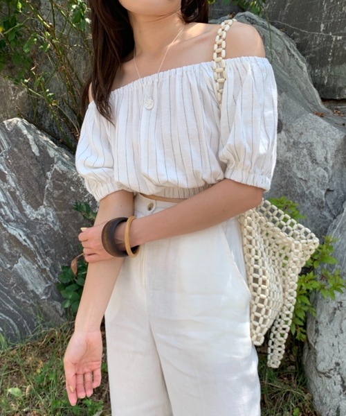 Didot.showroom（ディドット ショールーム）の「wood beads square bag（トートバッグ・レディース・アイボリー・FREE）」の6枚目の写真