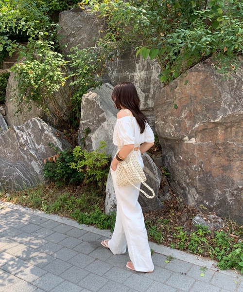 Didot.showroom（ディドット ショールーム）の「wood beads square bag（トートバッグ・レディース・アイボリー・FREE）」の15枚目の写真