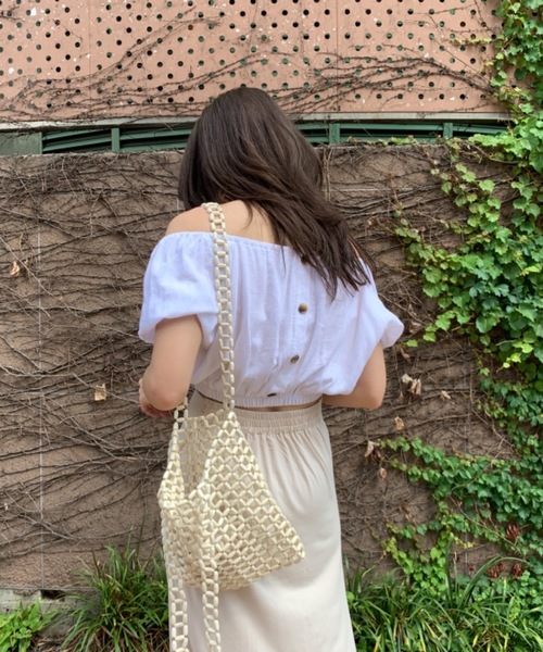 Didot.showroom（ディドット ショールーム）の「wood beads square bag（トートバッグ・レディース・アイボリー・FREE）」の18枚目の写真