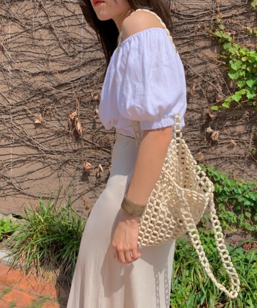 Didot.showroom（ディドット ショールーム）の「wood beads square bag（トートバッグ・レディース・アイボリー・FREE）」の20枚目の写真