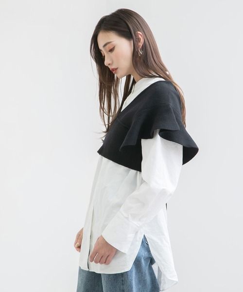 Newlyme(ニューリーミー)の「2WAYレースアップフリルビスチェ(ベスト・レディース・ベージュ/ブルー/モカ/ブラック/ホワイト・LARGE/X-LARGE/MEDIUM)」の17枚目の写真