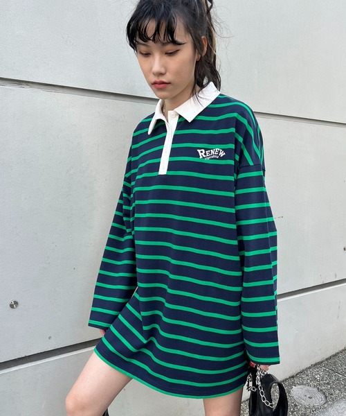 RASVOA(ラスボア)の「ラガーシャツワンピース(シャツワンピース・レディース・ブラック/グリーン・FREE)」の20枚目の写真