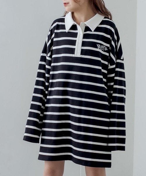 RASVOA(ラスボア)の「ラガーシャツワンピース(シャツワンピース・レディース・ブラック/グリーン・FREE)」の18枚目の写真