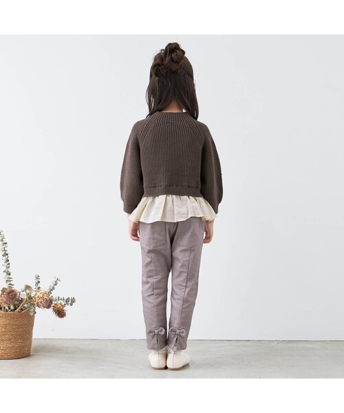 apres les cours(アプレレクール)の「WEB限定 ハイネックドッキングニット(ニット/セーター・キッズ・ブラウン/ピンク/アイボリー・90/100/110/120/80/130/140)」の6枚目の写真