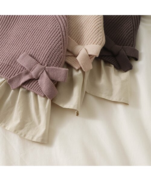 apres les cours(アプレレクール)の「WEB限定 ハイネックドッキングニット(ニット/セーター・キッズ・ブラウン/ピンク/アイボリー・90/100/110/120/80/130/140)」の8枚目の写真
